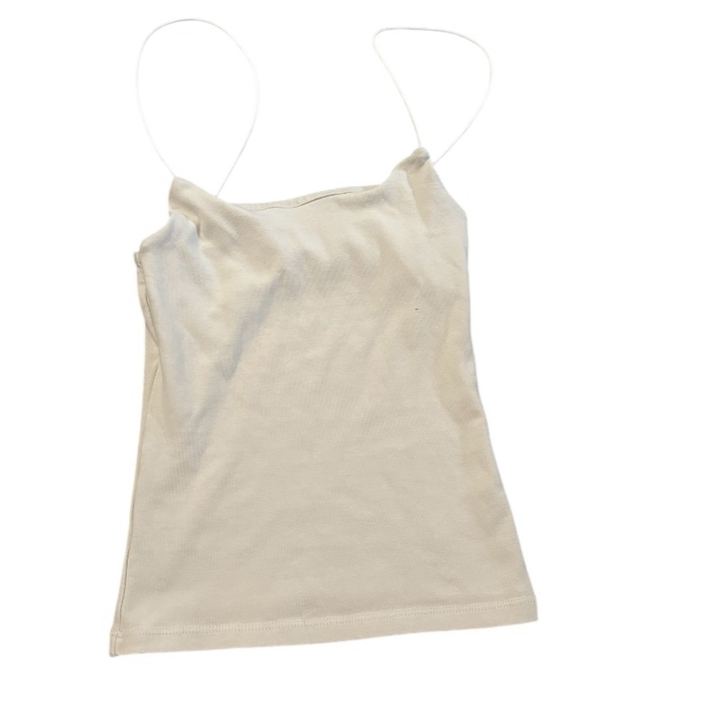 Zara White Spaghetti Strap Seamless Camisole Tank Top Small - Picture 2 of 10